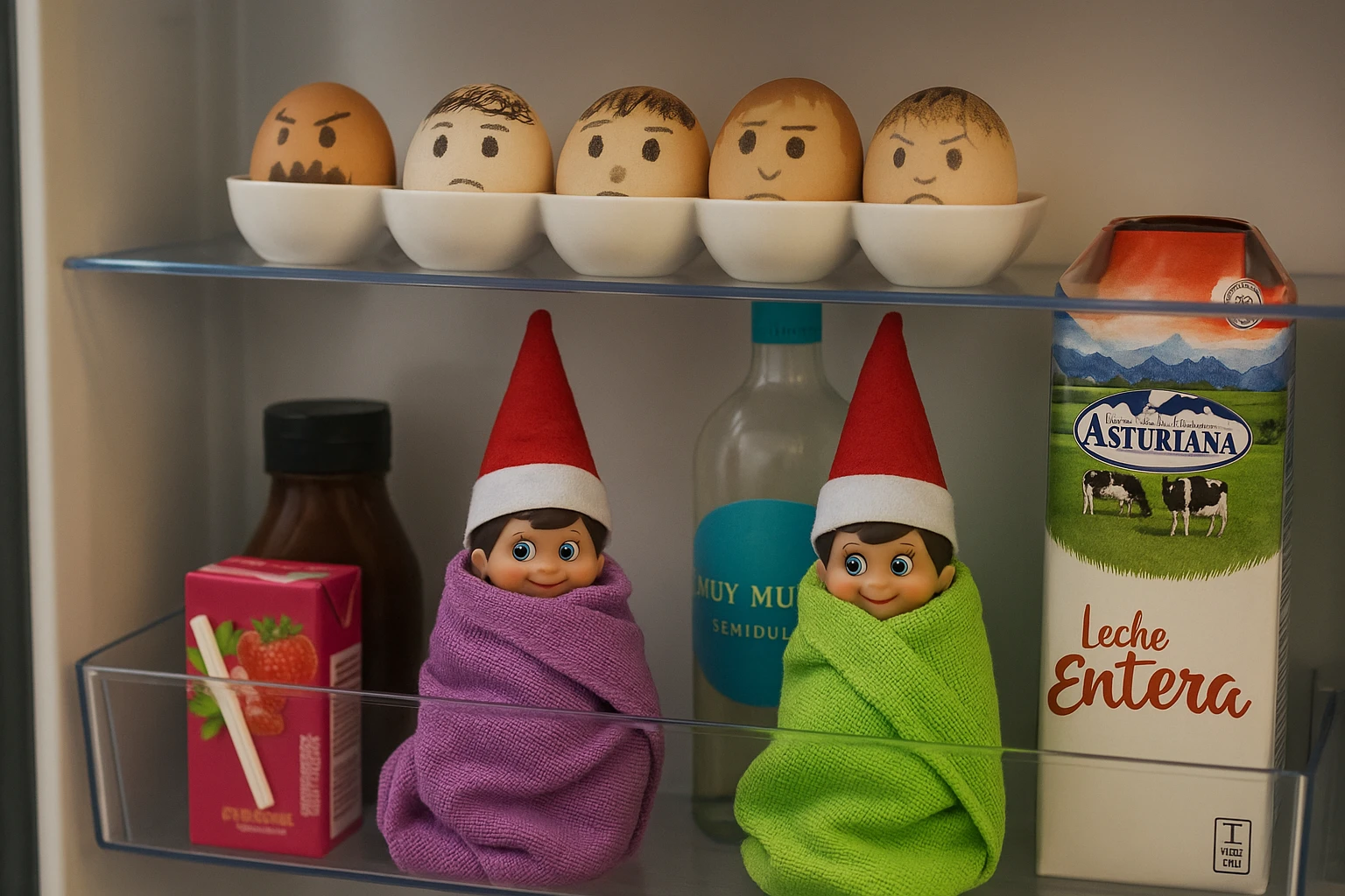 Elfos durmiendo en la nevera