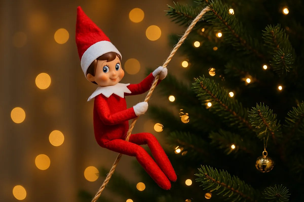 Elfo haciendo rappel